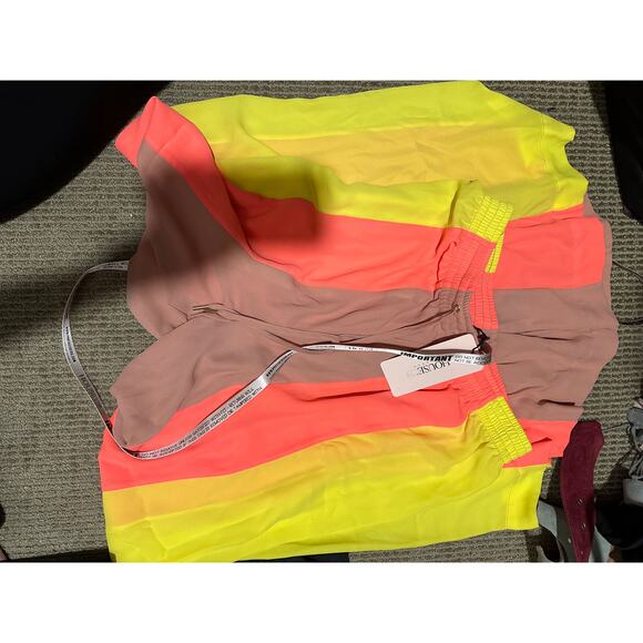 House of CB London Women's Margot Trouser Pants Wide Leg Striped Yellow S NWT - Picture 4 of 5